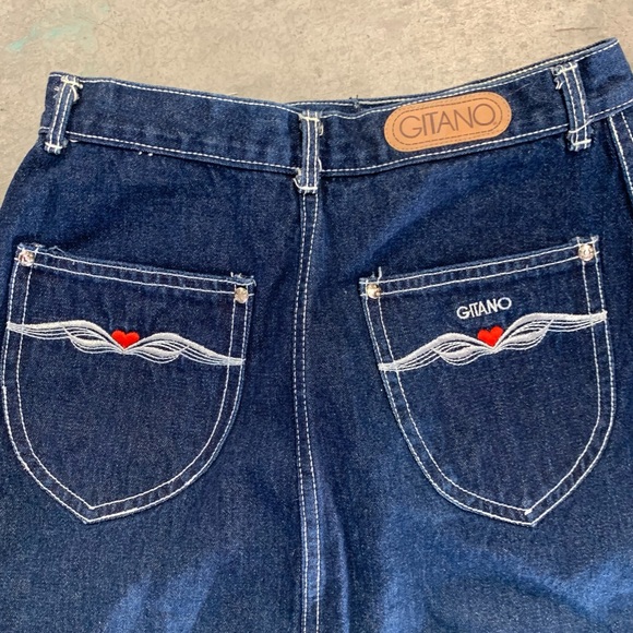 Vintage 80s Gitano Dark Denim Long Midi Jean Pencil Skirt M - Picture 2 of 11